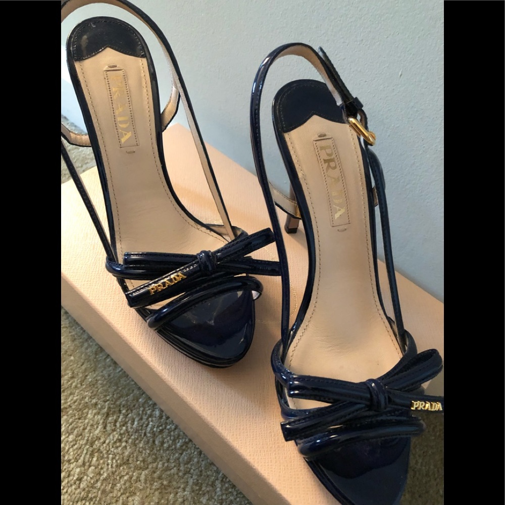Prada Patent Leather Peep Toe heels - worn 4x